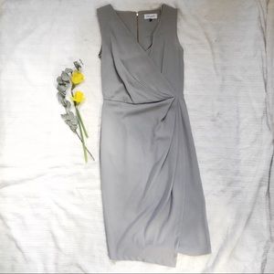 ASOS Gray Wrap Front Midi Dress